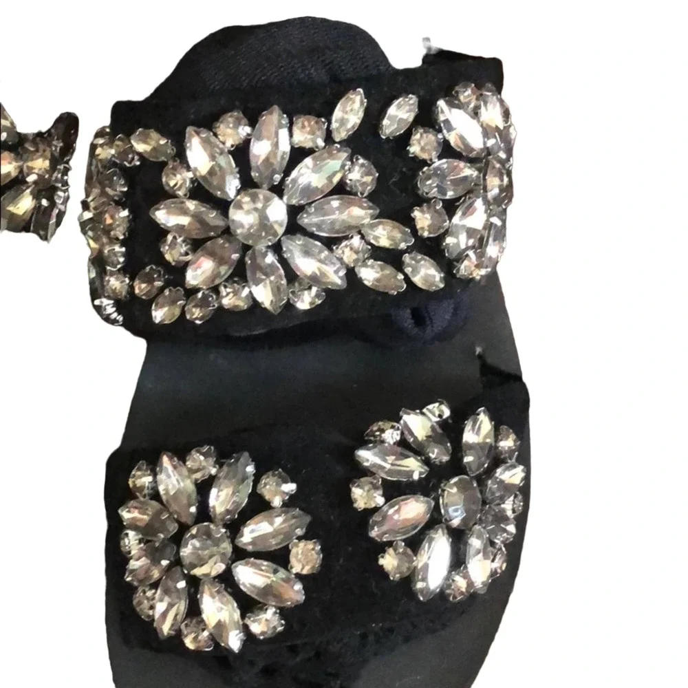 Jeffrey Campbell Free People Crystal Embellished Slides Sandals Sz 8.5 - Picture 2 of 10